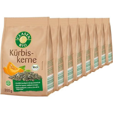 8 x CLASEN Organic Pumpkin Seeds Peeled, Ideal as Snacks and for Refining - 200 g