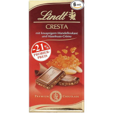 Lindt Chocolate Cresta, Promotion | 6 x 100 g Bars | Milk Chocolate with Crispy Almond Brittle and Hazelnut Cream | Chocolate Bar | Chocolate Gift