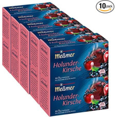 Meßmer Elderberry Cherry Tea Pack of 10 (10 x 20 x 2.5 g Pack)