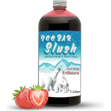 ICE Bear Syrup AZO Free, 1 Litre Bottle, Concentrate for Slushy Drinks Maker, Ice Slush Machines, Ice Machines, 1:5 to 1:20 (Strawberry)