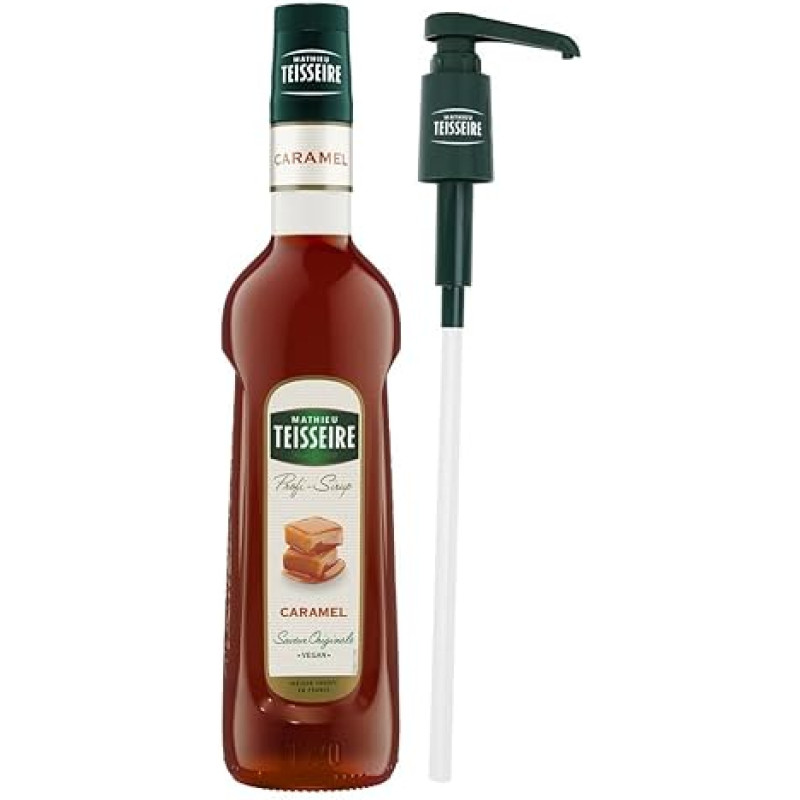 Mathieu Teisseire Karamelinis sirupas 1 x 700 ml su Teisseire dozavimo pompa