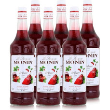 Monin Strawberry Syrup, 1.0 L, Pack of 6