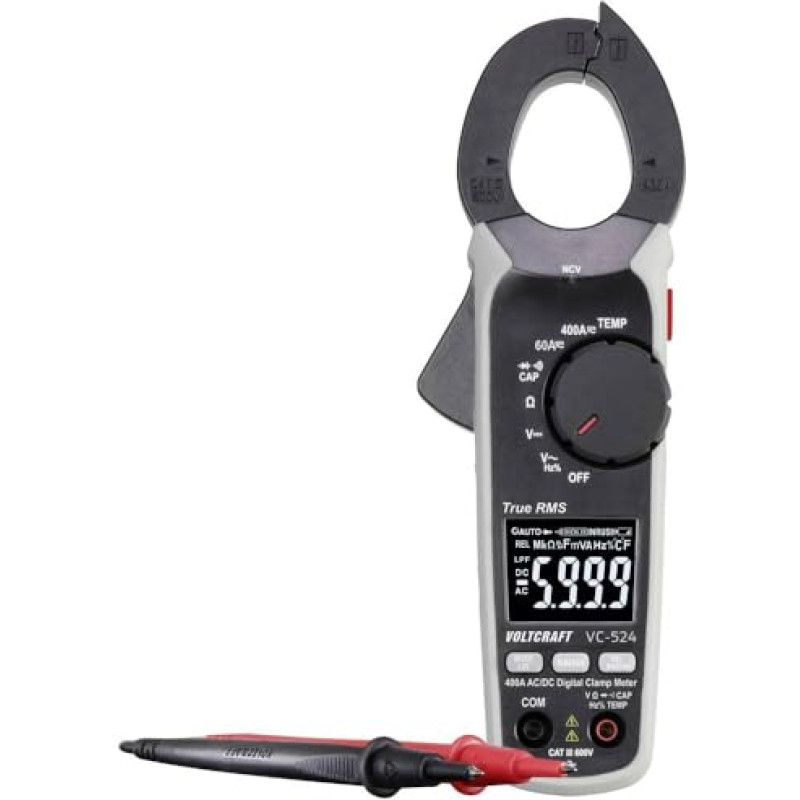 VOLTCRAFT VC-524 Current Clamp Digital CAT III 600 V Display (Counts): 6000
