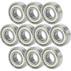 A ABSOPRO 6203ZZ Rillenkugellager P6 17x40x12mm Geschmierte Lager Doppel-Metall-Dichtung Kugellager Silberton Roller Rad für Autos, Fahrräder, Motorräder, Skateboards, 3D-Drucke - 10 Stück