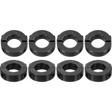 sourcing map 8 Stück doppelt geteilte Schaftmanschette für 2,2 cm Schaft, zweiteiliger Klemmkragen, 3,8 cm Außendurchmesser, 1,27 cm Breite, Schwarzoxid-Stahlschlossklemme, Stellschrauben-Stil