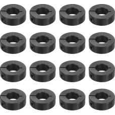 sourcing map 16 Stück eingeteilte Schaftmanschette, 1,6 cm Bohrung, einteiliger Klemmkragen, 1-5/16 Zoll Außendurchmesser, 7/16 Zoll Dicke, schwarzes Oxidstahl-Set, Schraubverschluss-Kragenklemme