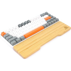 MAMBASNAKE Bambuko riešo atrama 61 klavišo 60 % klaviatūrai, A klasės bambukas, ergonomiška riešo atrama, medžio masyvo pojūtis, neslystančios guminės kojelės, skausmo malšinimas, lengvas rašymas / žaidimai / kompiuteris