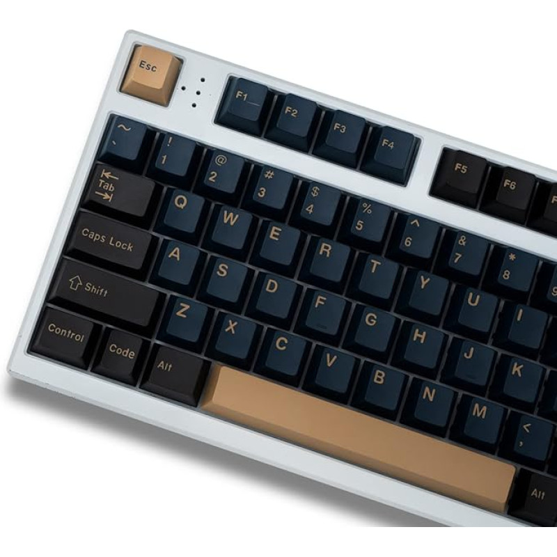 Blue Samurai Keycaps Set 173 Keys Doubleshot Cherry Profile Custom Keyboard Keycaps for Cherry MX Gateron Kailh Box Switches Mechanical Keyboards