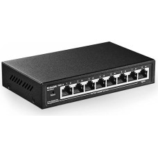 MokerLink 8 Port PoE Gigabit Managed Switch, 7 GE PoE Port, 1 GE Uplink, IEEE802.3af/at, 96W Power Supply, L2 Smart Managed, Fanless Metal Ethernet Switch