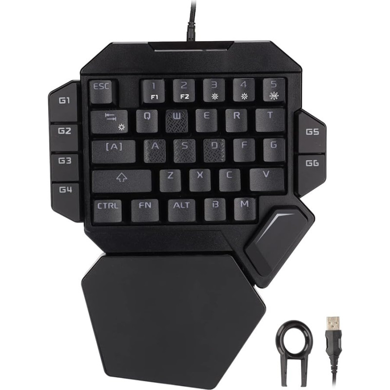ciciglow K50 Single-Handed Gaming Keyboard, Wired RGB Backlit Mechanical Half Keyboard, 35 Keys, Portable Gaming Keypad, 6 Programmable Keys for Win 2000/XP/ME/7/8/10, for Vista