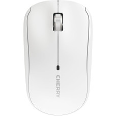 CHERRY MW 2200 Wireless Laptop Mouse 2.4GHz Ambidextrous 1300dpi Chrome Scroll Wheel with Carry Bag Battery Operated White