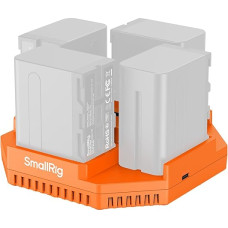 SMALLRIG NP-F970 akumuliatoriaus įkroviklis su PD 100 W greituoju įkrovimu, OLED ekranas, 4 kanalų įkroviklis, skirtas 