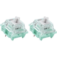 Kutethy X Gateron JADE serijos dvipakopiai spyruokliniai mechaniniai klaviatūros jungikliai White V3 Pro, 3 kontaktų 38gf linijiniai/RGB/LED jungikliai (White V3 Pro, 36 vnt.)