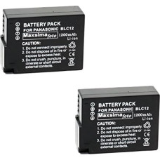 Maxsimafoto - 2x (Twin Pack) Battery for Panasonic GX8 G5 G6 GH2 GH5 FZ200 FZ300 FZ1000 DMW-BLC12, DMW-BLC12E, DMW-BLC12PP, 1200mAh BATTERY PACK BLC12, BLC12E.