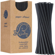 Gsg24 BIO eco-friendly paper straws PAPER STRAWS 6/205mm - black 250pcs.