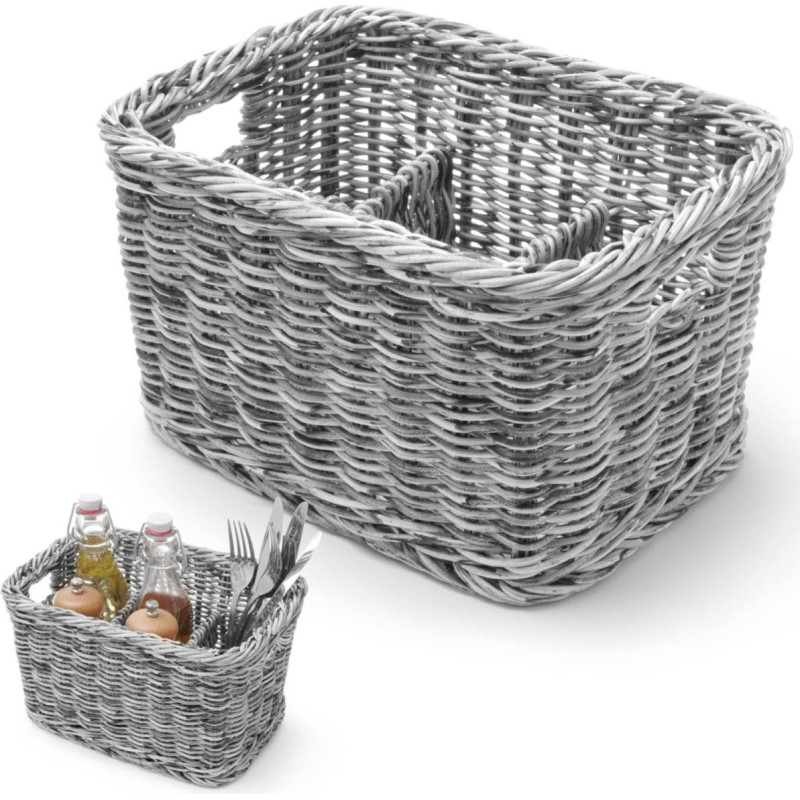 Hendi Spice cutlery dispenser basket with 4 compartments black - 426067