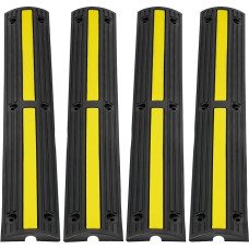 VEVOR 4 x 1 kanalo žarnos tiltelis 100 x 15 x 3,1 cm Kabelio tiltelis Gumos apsauga nuo perjungimo Kabelio kanalo dydis 3 x 2 cm Max. Apkrovos galia 8164 kg vienai ašiai Slenksčio rampa Idealiai tinka gyvenamosioms vietovėms