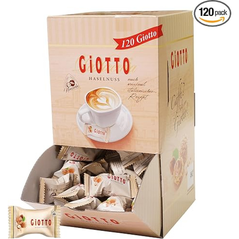 Ferrero Giotto, Filled Hazelnut Cookies with a Fine Milk Hazelnut Cream, 120 Pieces, 516 gr