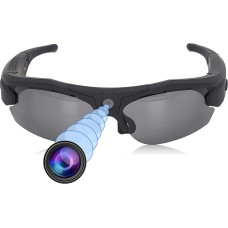 Akinių nuo saulės kamera, 1920 x 1080 su skaidriu objektyvu, integruota HD, 