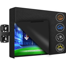 Lauko televizoriaus dangtelis, televizoriaus ekrano apsauga, skirta 60-65 colių televizoriui, 600D Oksfordo audinys su PU danga, atsparus vandeniui, dulkėms ir oro sąlygoms, tinka su standartiniais laikikliais