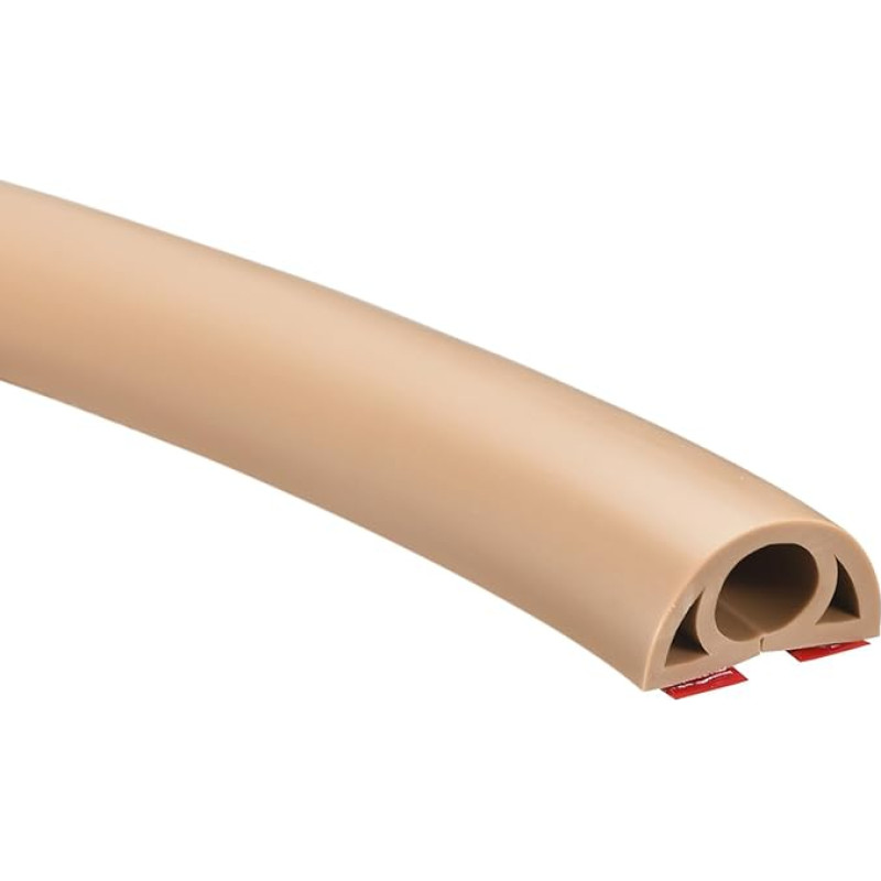 uxcell D20 2,0 m Bodenkordelabdeckung, PVC-Kordelabdeckung Boden, Drahtabdeckung für Verlängerungskabel, Drähte schützen und Kabelstolpern verhindern, Lochbreite 0,8 cm, Braun