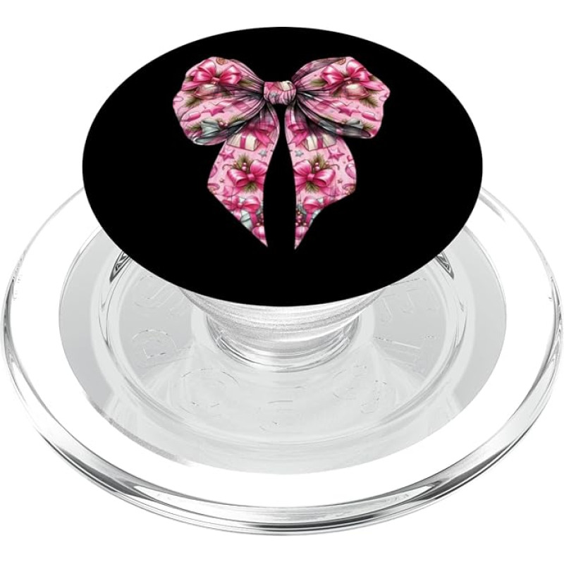 Kokette Schleife Weihnachten Weihnachten Weihnachten Weihnachtsmann Geschenke Mädchen Mama Rosa PopSockets PopGrip für MagSafe