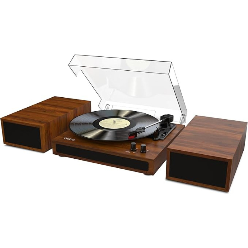 Wiibo Mustang 1970-BT šviesiai rudos spalvos tocadiscos Vintage Bluetooth Con Altavoces incorporados Premium