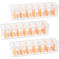 3 Stück Kabel Organizer Box, Kabel Aufbewahrungsbox, Kabel Organizer mit 7 Verstellbare Fächern, Kabelaufbewahrung, Ladekabel Aufbewahrung für Büro,Zuhause,Schreibtisch