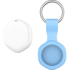 Air Key Finder Tracker Tag with Waterproof Case, Compatible with Apple Where is App (iOS Only), Bluetooth Key Finder for Keys, Wallet, Bags, Suitcase, Replaceable Battery, 1 Blue