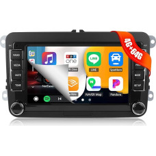 4G + 64G CAMECHO Android 13 automobilinis radijas VW Golf 5 Polo Skoda su Navi Carplay Android Car, 7 colių dvigubo DIN automobilinis radijas su jutikliniu ekranu, Bluetooth Mirror Link FM/RDS WiFi SWC ir USB
