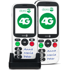 Doro 780X 4G Dual SIM Mobile Phone for Seniors with Simplified Keyboard, Assistance Button, GPS and Charging Station, Ideal for Memory Loss, Spanish Version - White