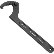WEDO C formos veržliaraktis, reguliuojamas, 40 chromuoto plieno, 50-120 mm, ilgis 288 mm, C formos veržliaraktis, reguliuojamas veržlių veržliaraktis, skirtas veržlėms priveržti arba atlaisvinti, DIN 1810