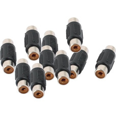 sourcing map Pack of 10 Single RCA Phono Coupler Female to Female Audio Converter Adapter
