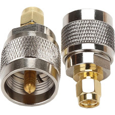 UHF Male to SMA Male Antenna Adapter UHF Connector SO239 PL259 Male UHF to SMA Antenna RF Coaxial Adapter Pack of 2
