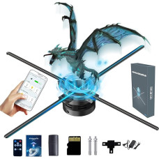 Missyou 60 cm 3D Hologram Projector with 720 LEDs, Bluetooth, WiFi Control, 700 Video Materials, for Exhibitions, Fairs, Advertising & Christmas