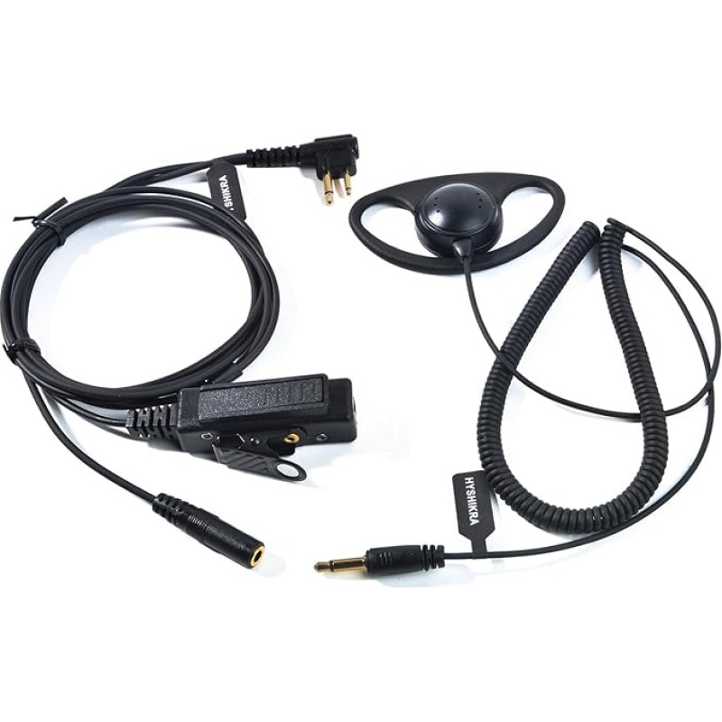 Universal 2-Way Audio Adapter Cable 3.5 Female to Multi-Pin with PTT 3.5 mm Jack Headset Compatible with Motorola CP040 DP1400 GP68 GP88 GP300 XT420 XT460 (Red G Shape) (D-shape)