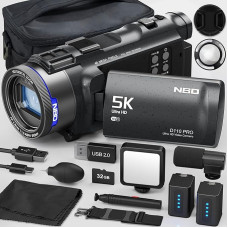 NBD 5K vaizdo kamera 48MP F1.8 su 16 kartų priartinimu ir 270° pasukamu ekranu, 5K/30 kadrų per sekundę vaizdo įrašas, 