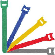 Pakuotė 50 daugkartinio naudojimo kabelių raiščių, 12 x 200 mm, daugiaspalviai kabelių raiščiai, Velcro kabelių raiščiai, kabelių tvarkymas