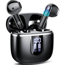 Wireless Bluetooth 5.3 Bluetooth Headphones, Hybrid Active Noise Cancelling Headphones with 6 Microphones for Clear Calls, LED Display, App, IPX8 Waterproof, 55 Hours Playtime