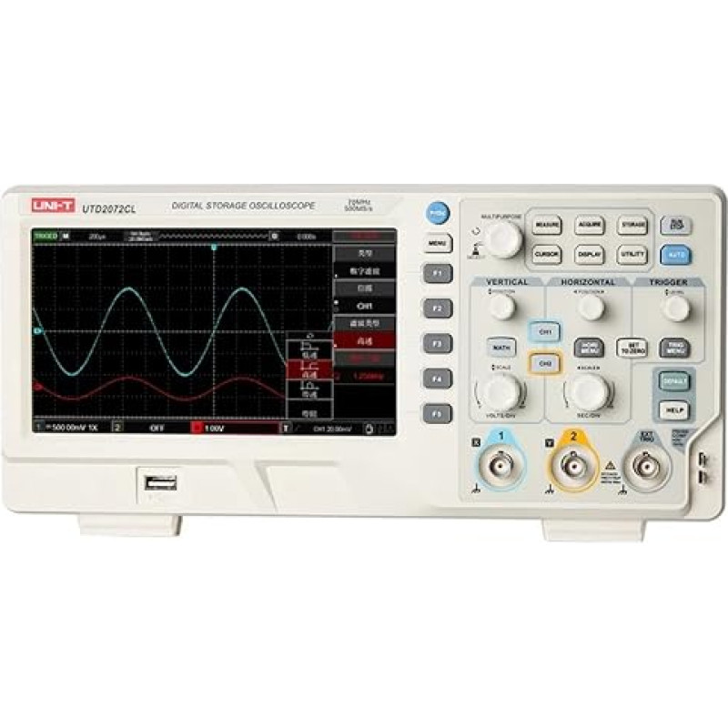UNI-T UTD2072CL Digital Oscilloscope 2 Channels 500 MSa/s 70 MHz 5000 wfms/s Shop in Germany