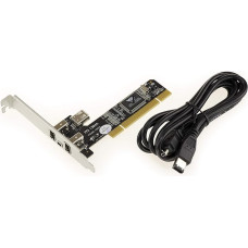 KALEA-INFORMATIQUE PCI ir FireWire 400 IEEE1394a 3+1 prievadų valdiklio kortelė su VIA mikroschemų rinkiniu. Su 1,5 m ekranuotu ILink kabeliu
