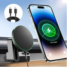 15 W belaidžio įkrovimo laikiklis Tesla modeliui Y Model 3, automobilinis MagSafe įkroviklis, tinka iPhone 16 15 14 14 13 Pro Max Mini ir Android, su 1,5 m C-C kabeliu, Model 3/Y priedai