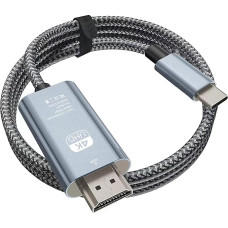 C laidas USB C vers HDMI 4K 60Hz 2M, C tipo USB laidas C vers HDMI Tressé [suderinamas su Thunderbolt 3], skirtas MacBook Pro 2022, Samsung Galaxy S23 S22 S21 Ultra Note 20 Huawei P50/P40, Pixelbook