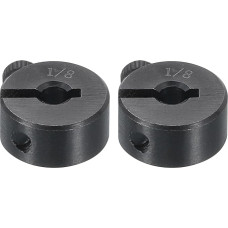 sourcing map 2 Stück einteilige Klemmmanschette mit 1/8 Zoll Bohrung, einteiliger Klemmkragen, 1,27 cm Außendurchmesser, 1/4 Zoll Dicke, schwarzes Oxidstahl-Set, Schraubverschluss-Kragenklemme