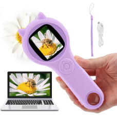 Mikroskopas vaikams, 2,0 colių IPS ekranas, 500X mobiliojo telefono mikroskopas, 2MP nešiojamasis vaikų kišeninis mikroskopas su 8 LED lemputėmis, Kalėdų gimtadienio dovanos vaikams