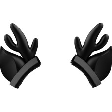 Black Deer Ears for Headphones, Silicone Antler Ear Attachment, Pretty Adorable Clip-on Accessories for Gaming Headsets, Universal Fit