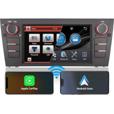 Car Radio with Bluetooth for BMW E90 E91 E92 E93 M3 3 Series Radio Screen with Compatibility Original Steering Wheel Controls Android Car Wireless Carplay Car Radio Carplay Navi DSP FM RDS Double DIN