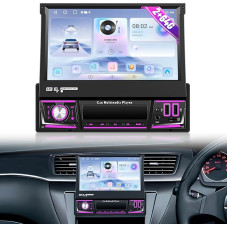 NHOPEEW 2+64G Android 1-DIN Autoradio mit klappbarem Bildschirm - CarPlay & Android Auto Radio mit Unterstützung für WiFi, GPS, DSP, FM, RDS, Lenkradsteuerung + Rückfahrkamera