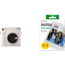 instax Square SQ1 momentinis fotoaparatas, kreidos baltumo ir kvadrato formos juosta, 5 vnt. (5 x 10 nuotraukų)