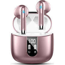 Headphones Wireless Bluetooth 5.3, Bluetooth Headphones In Ear 2024 Wireless Headphones with 4 Mics, Wireless Earbuds ENC Noise Cancelling 48H Deep Bass, IP7 Waterproof Earphones, LED Display USB-C